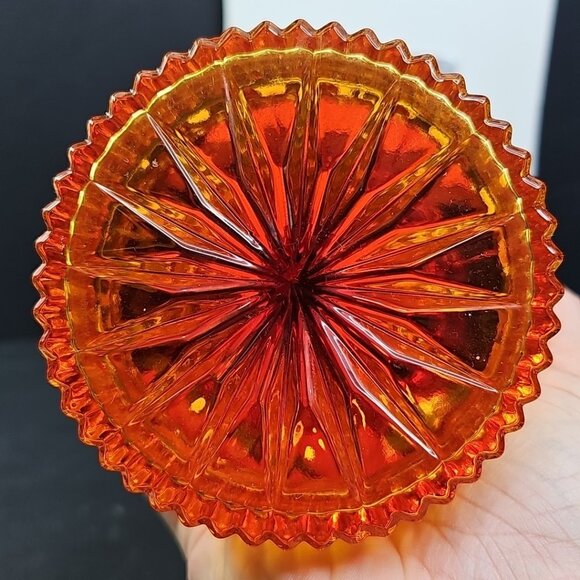 Cadmium Glass Yesteryear Decanter Amberina 10.25” With Stopper Stunning UV REACT - Picture 12 of 16